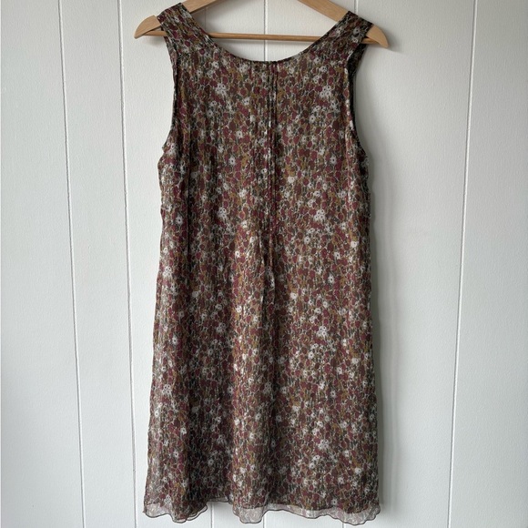 Massimo Dutti Silk Multicolor Floral Midi Dress | Size 10 - Picture 5 of 7